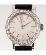 OMEGA 18k or Blanc Femmes Manuelle Montre Avec Diamants Biseau #484 - £2,057.57 GBP