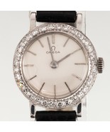 OMEGA 18k or Blanc Femmes Manuelle Montre Avec Diamants Biseau #484 - £2,051.50 GBP