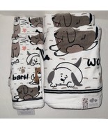 NWT Kassafina 4 Pc Velour Cotton Bath Towel Set All Over Dog Theme Woof ... - $95.08 CAD