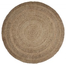 HomeRoots 394210 90 x 90 in. Gray Toned Braided Natural Jute Area Rug - £295.83 GBP