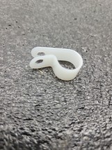 x50 ESSENTRA 7/16&quot; LOOP CABLE CLAMP 3/8 WIDE #8 HOLE ROUND WHITE NYLON P... - £5.47 GBP