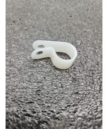 x50 ESSENTRA 7/16&quot; LOOP CABLE CLAMP 3/8 WIDE #8 HOLE ROUND WHITE NYLON P... - $6.99