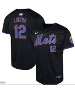 Fransico Lindor #12 Mets Men&#39;s Jersey Alt Black Replica Jersey - All Sti... - $929.81 MXN