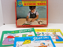 VTG STICK &#39;EMS Pretty Picture Pushouts Fun-Time Activity Play Set Sticke... - £10.22 GBP