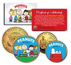 P EAN Uts Charlie Brown Snoopy Dc Quarter &amp; Jfk Half Dollar Us 2-Coin Set Licensed - £9.72 GBP