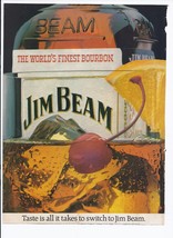 80&#39;s Jim Beam Bourbon Whisky Print Ad Vintage 8.5&quot; x 11&quot; - £15.01 GBP