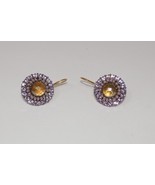 Lauren Conrad LC Gold Tone Purple &amp; Yellow Dangle Earrings - $27.34 CAD