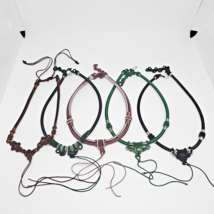 5 Macrame Necklace Cords Jewelry Making Supplies Arts &amp; Crafts Green Black - £14.90 GBP