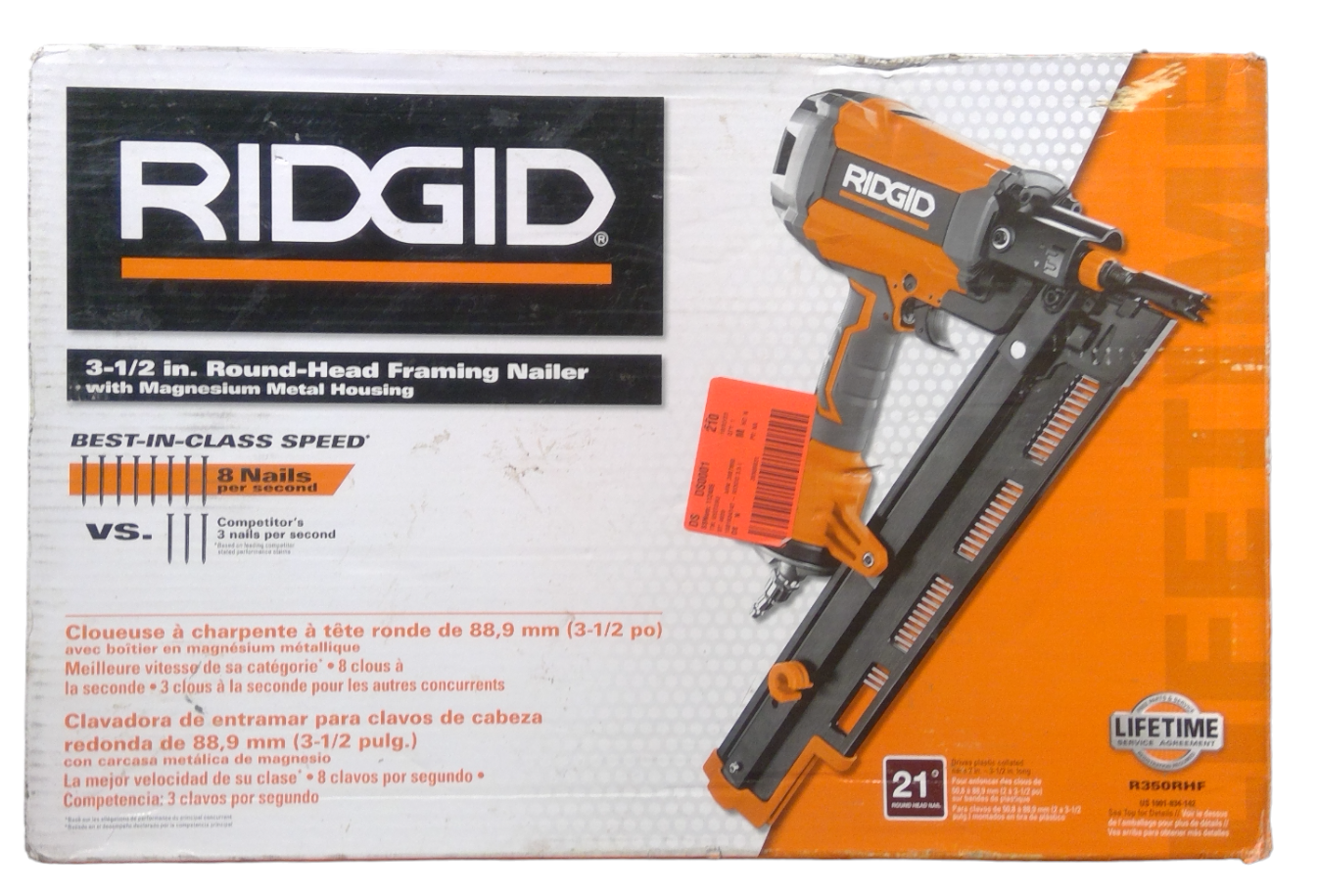 USED - RIDGID R350RHF 3-1/2" Round-Head Framing Nailer (TOOL ONLY) - $134.79