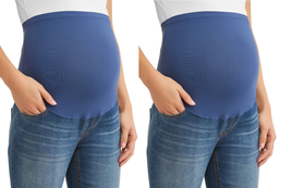 2 Pair Skinny Maternity Jeans 5 Pocket Full Comfort Waist Band Woman Sz M NEW - £11.92 GBP