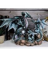 Narygos Blue Iceberg Mother Dragon With Baby Dragons Statue Home Decor F... - $85.00 CAD