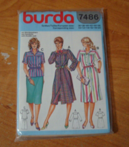 VTG Burda Pattern #7486 Dress, Shirt, Skirt sizes 10-20, UNCUT Sealed - $184.28 MXN