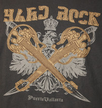 HARD ROCK CAFE Puerto Vallarta Dueling Guitars V-Neck T-Shirt Size Large - £14.08 GBP