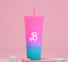 Starbucks Design 710ml Barbie Cup 24oz Tumbler With Straw Pink Water Bottle! - £24.03 GBP