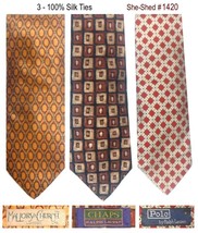 Three Ties Mallory &amp; Church, Chaps, Polo Ralph Lauren 100% Silk Neckties - £11.95 GBP