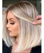 Blonde long weavy wig, blonde curly wig,blonde wig with bangs,medium blo... - $29.00