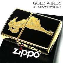 Windy Girl Series Black Gold Zippo Oil Lighter MIB - $95.04