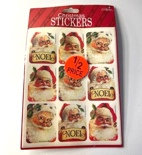 Primary image for Vintage Stickers Gibson Santa Claus Noel Saint Nick Christmas