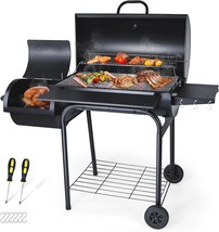 Charcoal Bbq Grill With Offset Smoker: Joyfair Large Barrel Bbq Grill, F... - £114.38 GBP