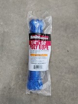 HaulMaster 1/4&quot; x 50&#39;  Blue Poly Rope Working Load 112lbs NEW - $14.97 CAD