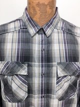 Prana Mens L Multi-Color Plaid Snap-Front Long-Sleeve Organic Cotton Shirt  - £23.89 GBP