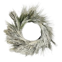 Flocked Pine Wreath 22 Inch Long Needle Grapevine Winter Holiday Project... - $14.83