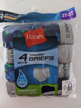 HANES Boys Toddler Tagless Briefs Underwear 4T Cotton Wicking Comfortsoft 4 Pk - £6.21 GBP