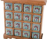 Terrapin Trading Fair Trade Mangowood 16 Drawer hand painted Indian Cera... - £78.64 GBP