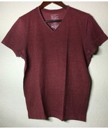 CLEMENS AND AUGUST MENS M BURGUNDY V-NECK SHIRT, FREE SHIPPING - £7.34 GBP