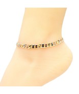 18k Layered Real Gold Filled Tri colors Cuban Anklet bracelet 10 Inches #43 - $14.99