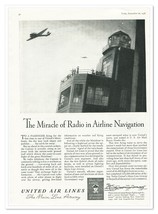 Print Ad United Air Lines Miracle of Radio Vintage 1938 Advertisement - $230.88 MXN