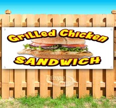 Grilled Chicken Sandwich Advertising Vinyl Banner Flag Sign Many Sizes Carnival - £16.54 GBP+