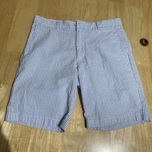 Vineyard Vines Breaker Blue/White Striped Flat Front Chino Shorts Mens 3... - $17.17