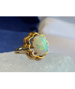 Vtg 14K Yellow Gold Opal Ring 8.08g Fine Jewelry Sz 7.75 Oval Prong Tier... - $692.95