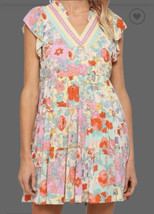 Fate Womens Mini Dress Medium Patchwork Floral Feminine Easter Brunch Sp... - $23.76