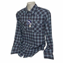 NEW Wrangler Men&#39;s Long Sleeve Stretch Plaid Shirt Size Medium Flex - £18.47 GBP