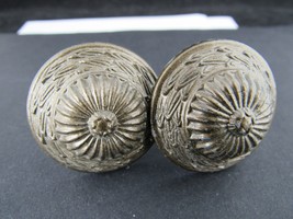 x2 antique finials rosettes screws 1 1/4&quot; diameter hardware ESTATE SALE! - $23.36