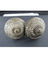 x2 antique finials rosettes screws 1 1/4&quot; diameter hardware ESTATE SALE! - $24.99