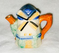 Porcelain 5.5&quot; Miniature Teapot, 2-Piece Windmill, Made in Japan, Vintage - $8.66