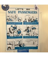 Vtg 1950s School Classroom Poster NEA Let’s Be Safe Passengers Bus Poster - $559.56 MXN