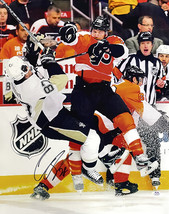 Claude Giroux Signed 16x20 Philadelphia Flyers Hockey Photo vs Crosby PSA ITP - $96.99