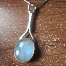 Blue Moonstone Oval 925 Sterling Silver Pendant Corona Sun Jewelry n41a - £9.95 GBP