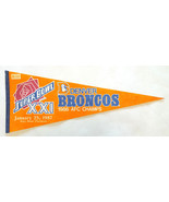 Vtg NFL Football Pennant-Denver Broncos Super Bowl XXI-30&quot; Banner-1986 A... - $390.78 MXN