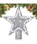 Hollowfly Mini Star Christmas Tree Topper Silver Pearl Decoration 2 Inch - $62.87 MXN
