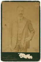 Circa 1880&#39;S Cabinet Card Rugged Man With Mustache In Suit Sarony New York, Ny - £8.29 GBP