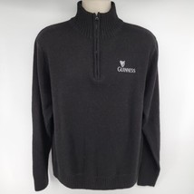 Guinness 1/4 Zip Wool Blend Men&#39;s Sweater Size L Black - $26.68
