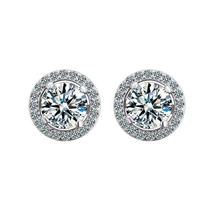 1 Carat Certified Moissanite Stud Earrings For Women Platinum Plating Sterling S - £54.49 GBP