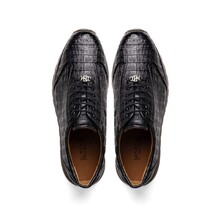 Alonzo Genuine Caiman Crocodile Fashion Sneaker Black image 5