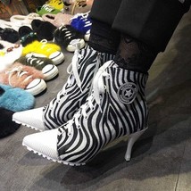 Spring Shoes Women Boot 2021 New Arrival Korean Version Zebra High heel 5/8CM Fe - £67.52 GBP