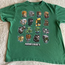 Mojang Minecraft Boys Green Creeper Zombie Cheetah Short Sleeve Shirt 10 - $9.31